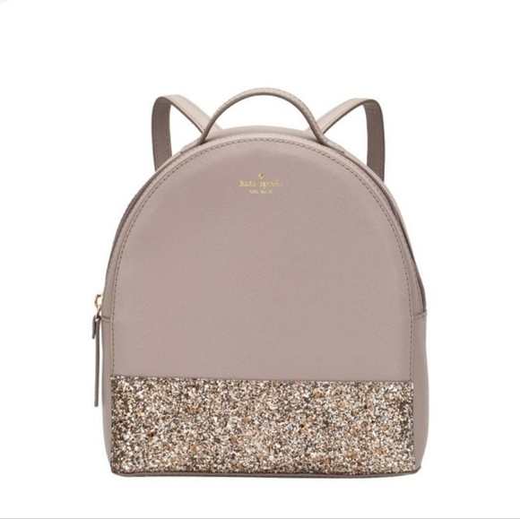 KATE SPADE Dark Beige and 1/4 Glitter Backpack, NWOT - Picture 3 of 16